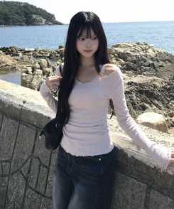 워싱 핀턱 와이드 팬츠 그레이시진청