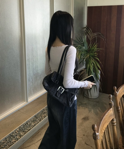 워싱 핀턱 와이드 팬츠 그레이시진청