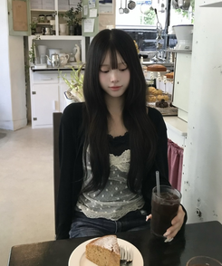【SET】도트 레이스 + 나시 가디건 블랙