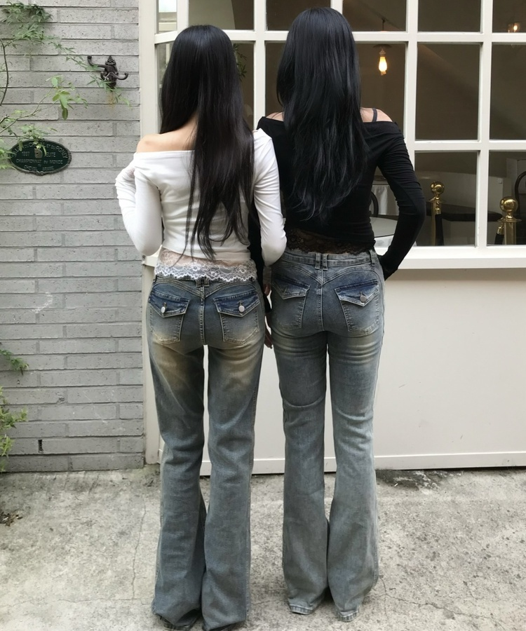 레이스 오프숄더 긴팔 T셔츠 블랙