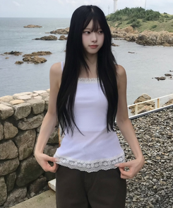 베이직 레이스 캐미솔 흰색