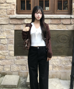 【인생핏✨기장별】코튼 와이드 일자 팬츠 블랙
