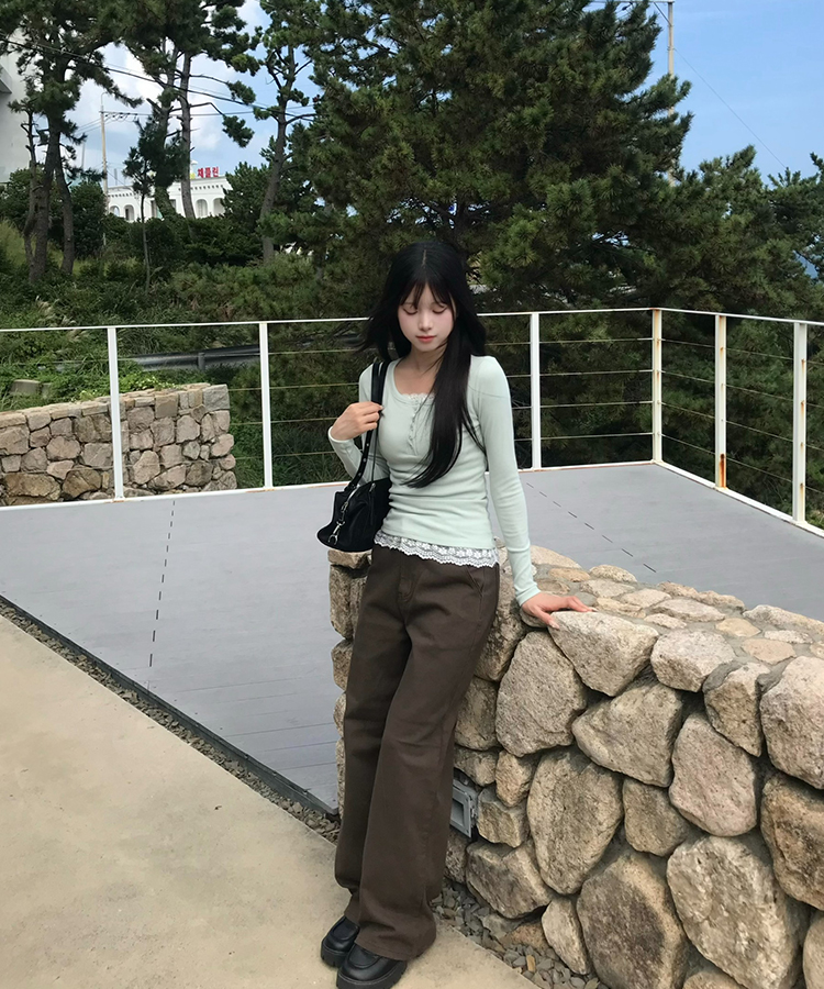 【인생핏✨기장별】코튼 와이드 일자 팬츠 딥브라운