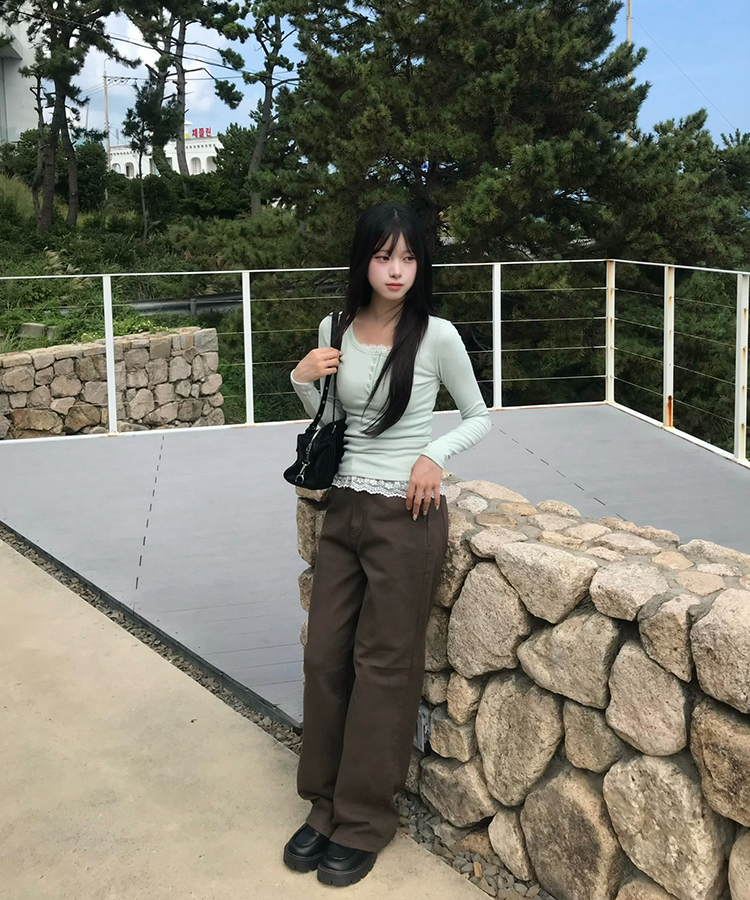 【인생핏✨기장별】코튼 와이드 일자 팬츠 딥브라운