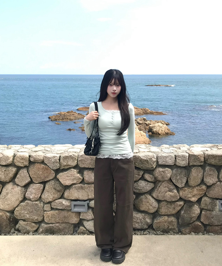 【인생핏✨기장별】코튼 와이드 일자 팬츠 딥브라운
