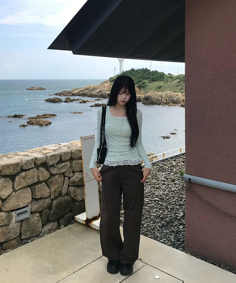 【인생핏✨기장별】코튼 와이드 일자 팬츠 딥브라운