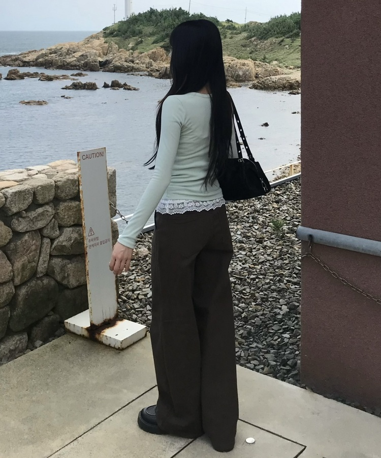 【인생핏✨기장별】코튼 와이드 일자 팬츠 딥브라운