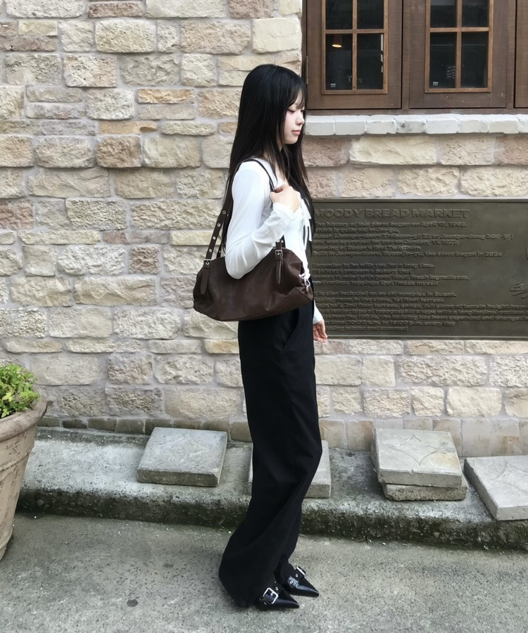【인생핏✨기장별】코튼 와이드 일자 팬츠 블랙