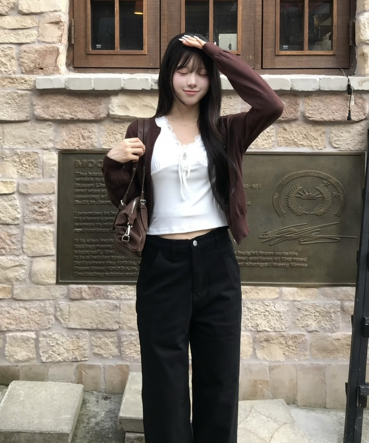 【인생핏✨기장별】코튼 와이드 일자 팬츠 블랙