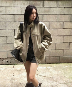 차이나 투버튼 오버핏 야상자켓 3color 베이지