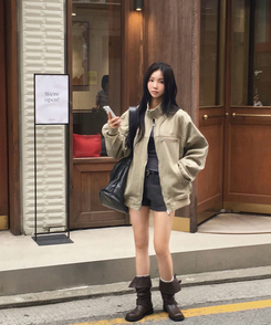 차이나 투버튼 오버핏 야상자켓 3color 베이지