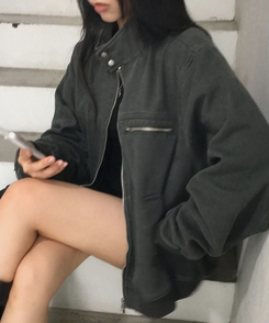 차이나 투버튼 오버핏 야상자켓 3color 차콜