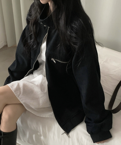 차이나 투버튼 오버핏 야상자켓 3color 블랙