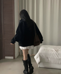차이나 투버튼 오버핏 야상자켓 3color 블랙