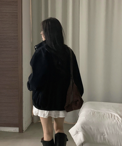 차이나 투버튼 오버핏 야상자켓 3color 블랙