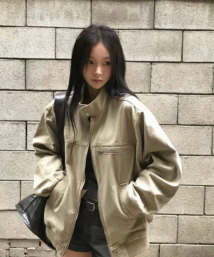 차이나 투버튼 오버핏 야상자켓 3color 베이지