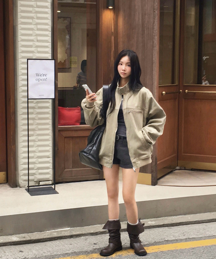 차이나 투버튼 오버핏 야상자켓 3color 베이지