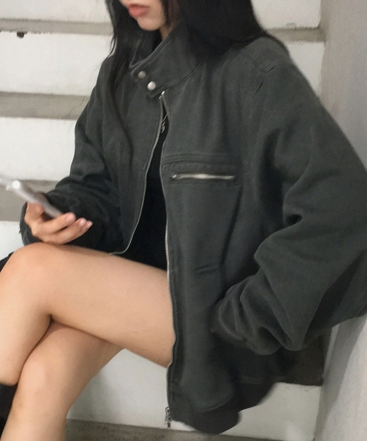 차이나 투버튼 오버핏 야상자켓 3color 차콜