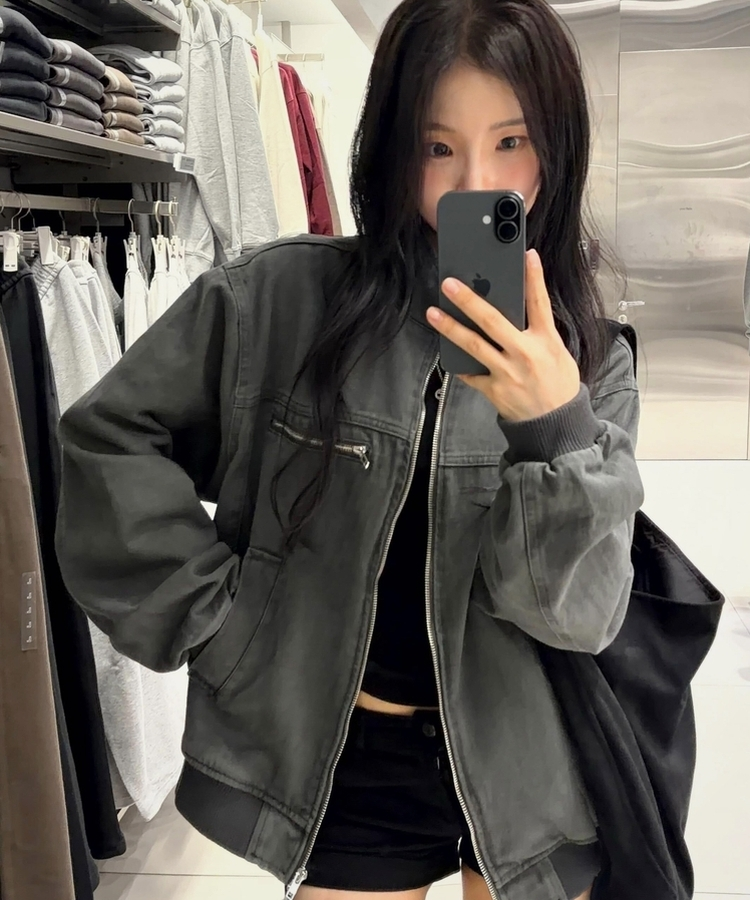차이나 투버튼 오버핏 야상자켓 3color 차콜