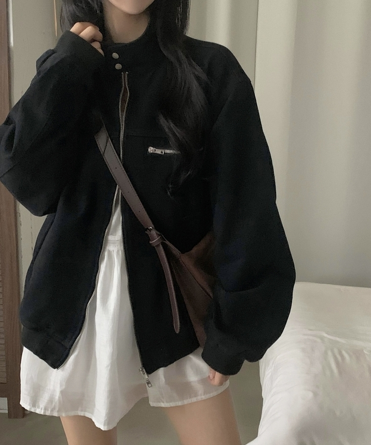 차이나 투버튼 오버핏 야상자켓 3color 블랙