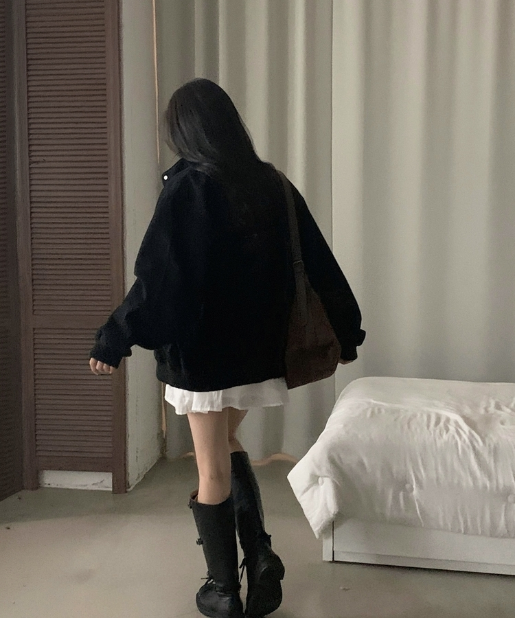 차이나 투버튼 오버핏 야상자켓 3color 블랙