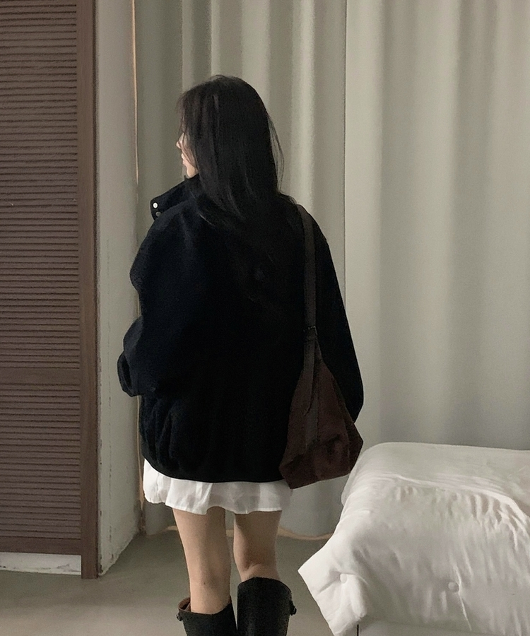 차이나 투버튼 오버핏 야상자켓 3color 블랙
