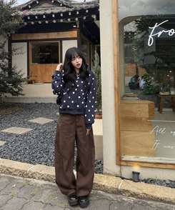 【벌룬핏♥기장별】벌룬 커브 와이드 팬츠 브라운