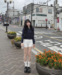 【단독상품】도트 베이직 가디건 곤색