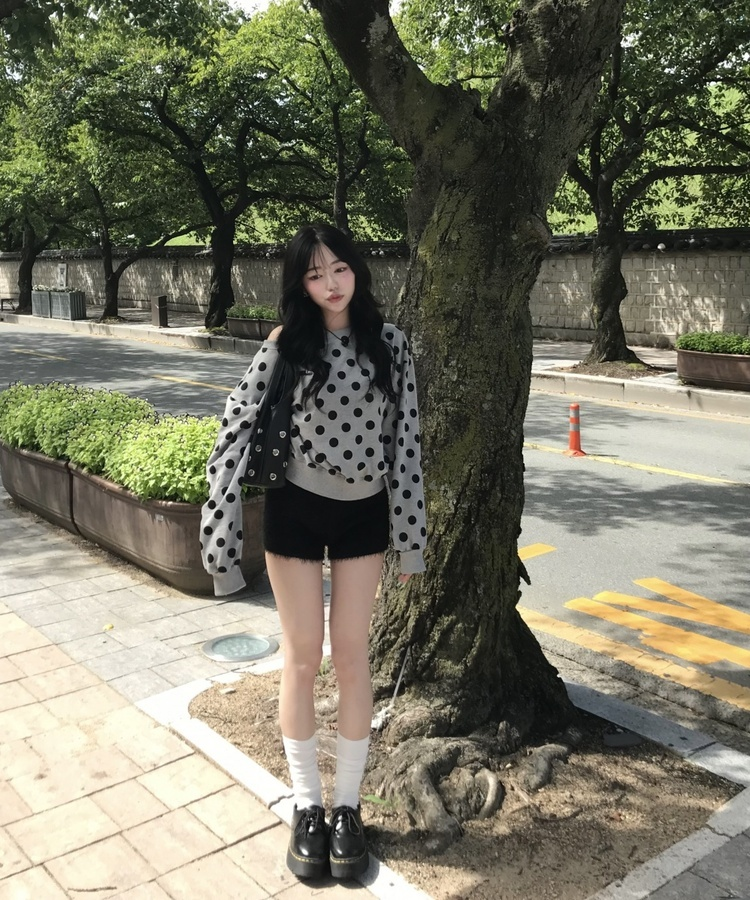 【단독상품】퍼 니트 밴딩 숏팬츠 블랙