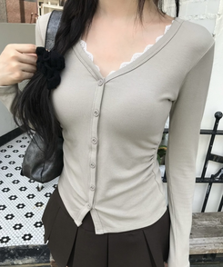 【MADE❤️캡내장】허리잘록 여리핏 셔링 티셔츠 연카키
