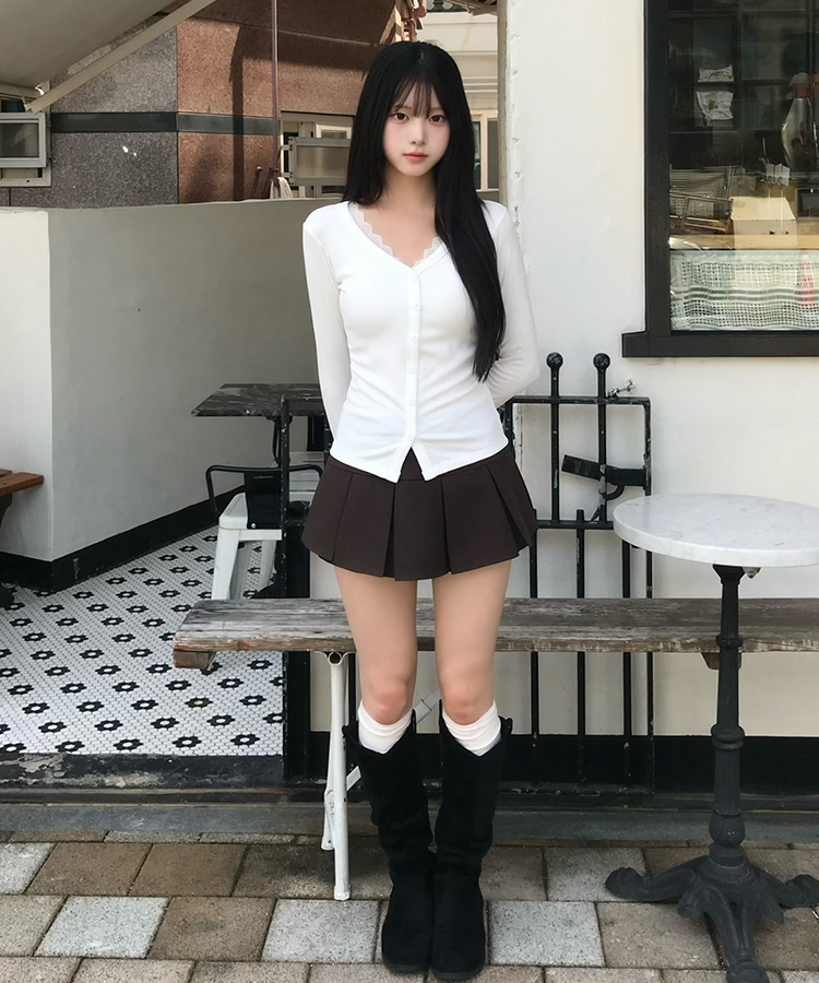 【MADE❤️캡내장】허리잘록 여리핏 셔링 티셔츠 화이트