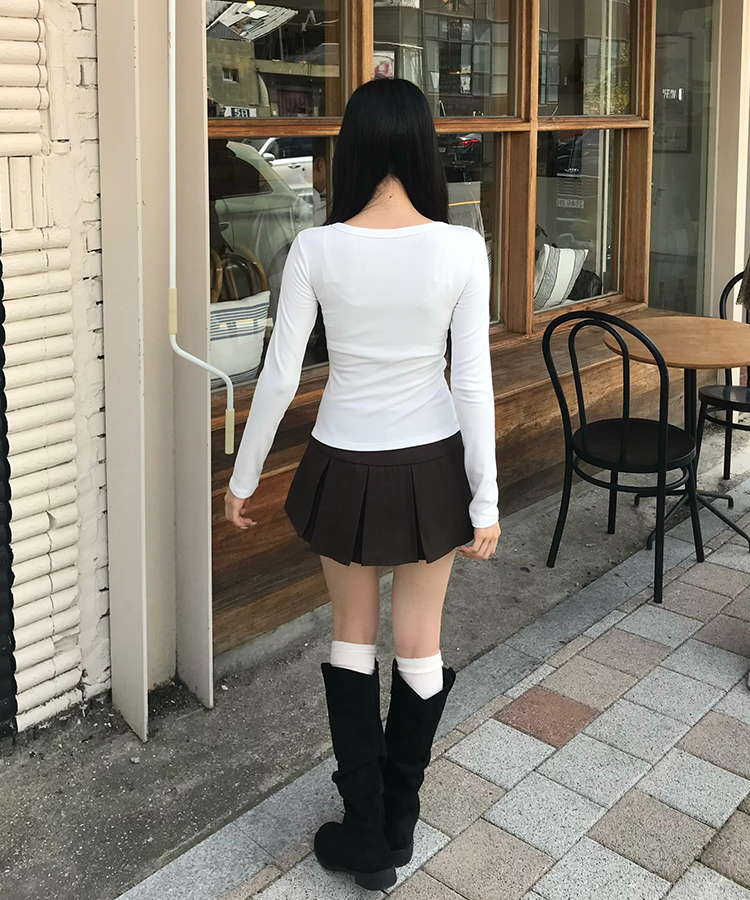 【MADE❤️캡내장】허리잘록 여리핏 셔링 티셔츠 화이트