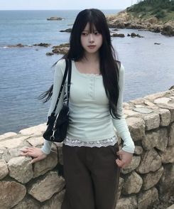 【MADE❤️캡내장】또또 단추 긴팔 티셔츠 민트