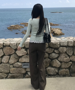 【MADE❤️캡내장】또또 단추 긴팔 티셔츠 민트
