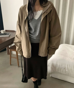 플레인 딥브이 오프숄더 여리 루즈핏 긴팔니트 8color 그레이