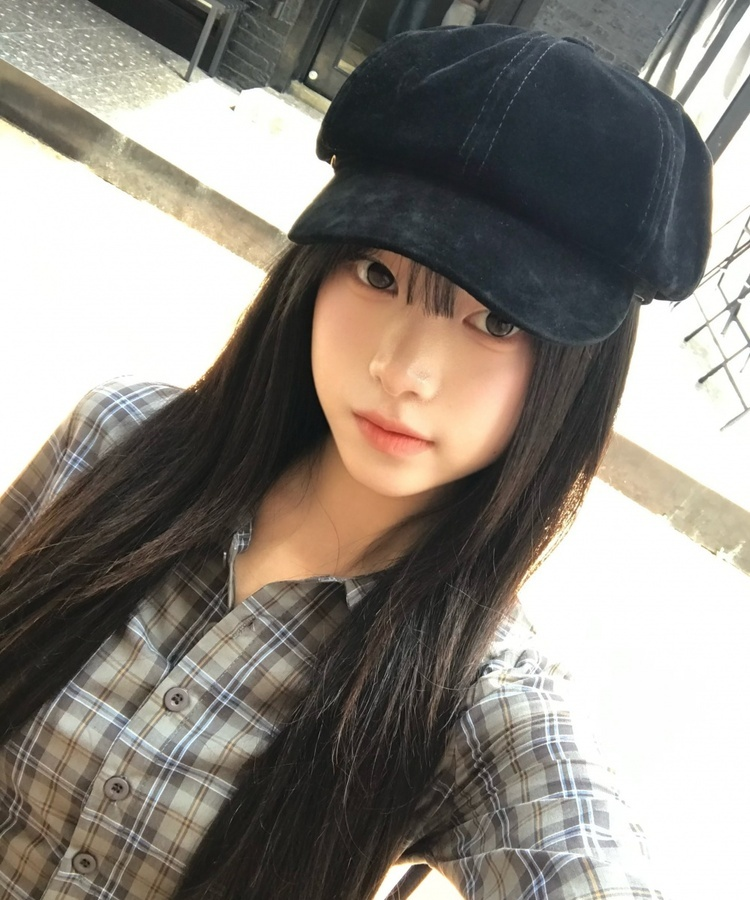 크롭 슬림 체크 셔츠 먹색