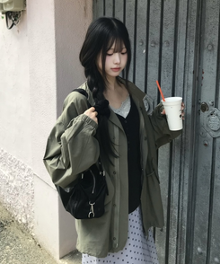 페미닌 레이스 나시 회색