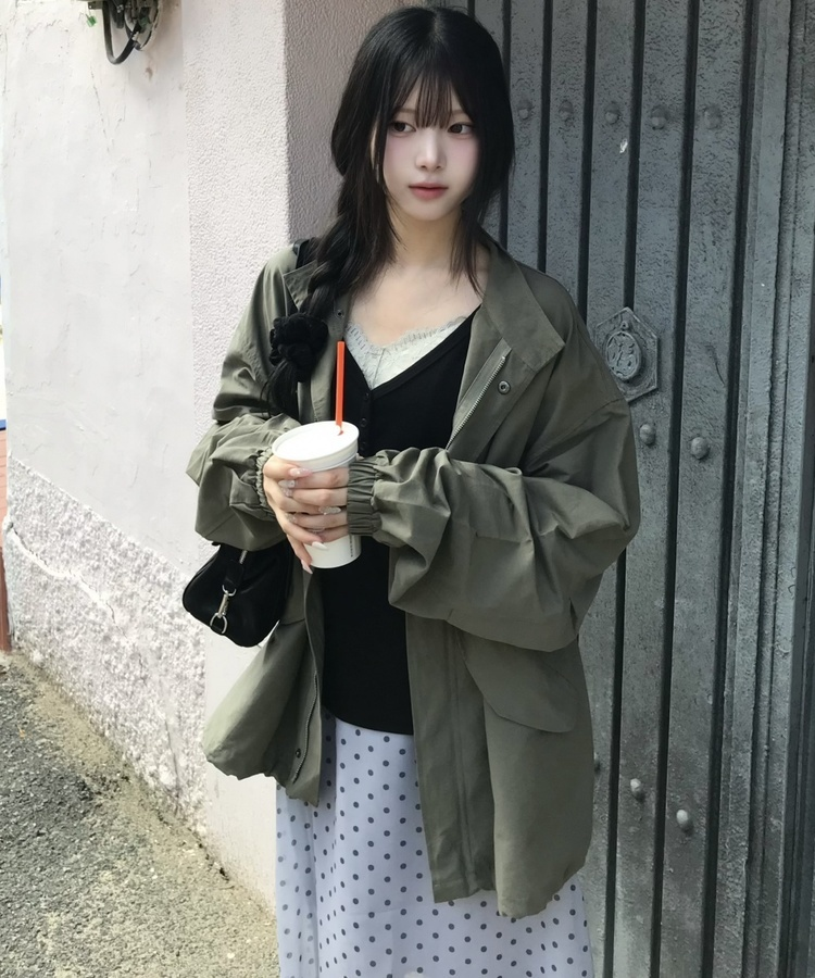 페미닌 레이스 나시 회색
