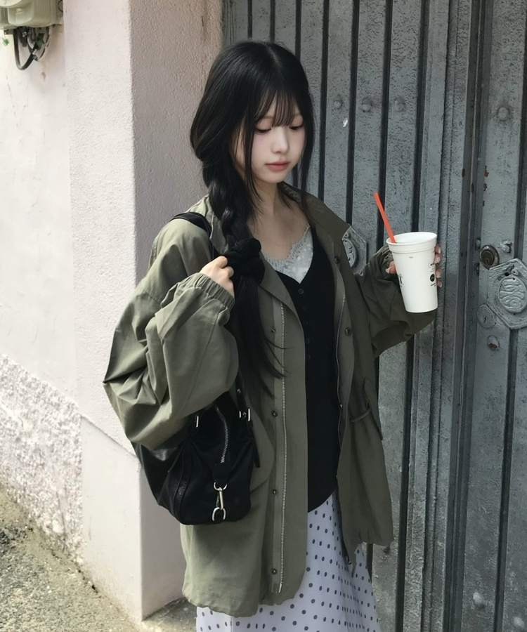 페미닌 레이스 나시 회색
