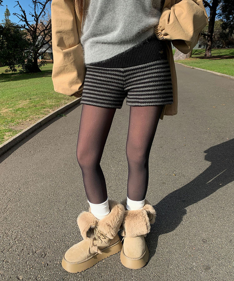 ストライプニットショートパンツ｜ショートパンツ｜韓国ファッション