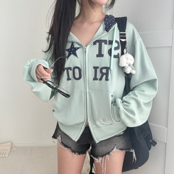 별도트 후드 안감 키치 러블리 오버핏 후드집업 6color 민트