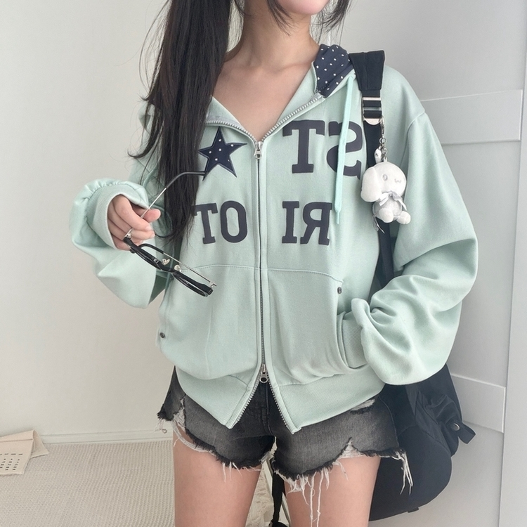 별도트 후드 안감 키치 러블리 오버핏 후드집업 6color 민트