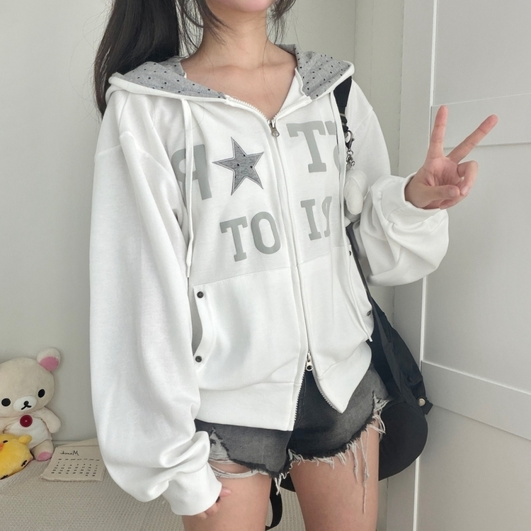 별도트 후드 안감 키치 러블리 오버핏 후드집업 6color 아이보리