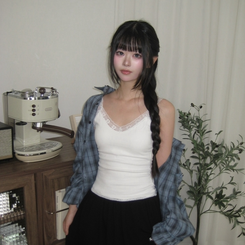 코디 꿀템 레이스 레이어드 데일리 이너 은근 섹시 캡나시 화이트