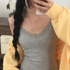 코디 꿀템 레이스 레이어드 데일리 이너 은근 섹시 캡나시 그레이