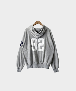 가을 필수템넘버링 투웨이 빈티지 자수 루즈핏 후드 집업 긴팔티