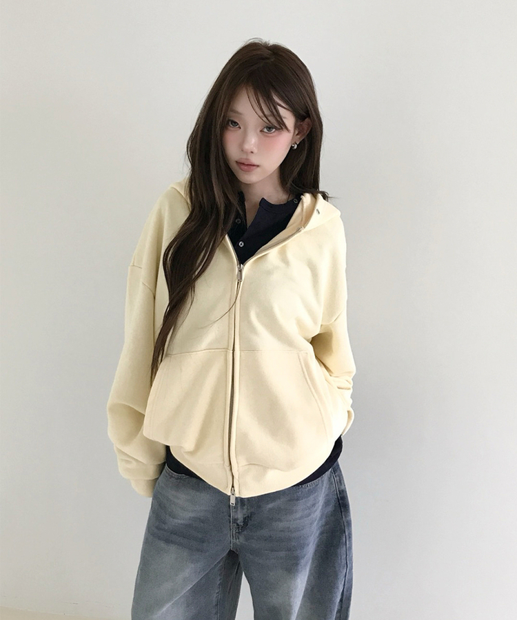 2wayオーバーサイズジップパーカー(6color)｜ジャンパー｜韓国