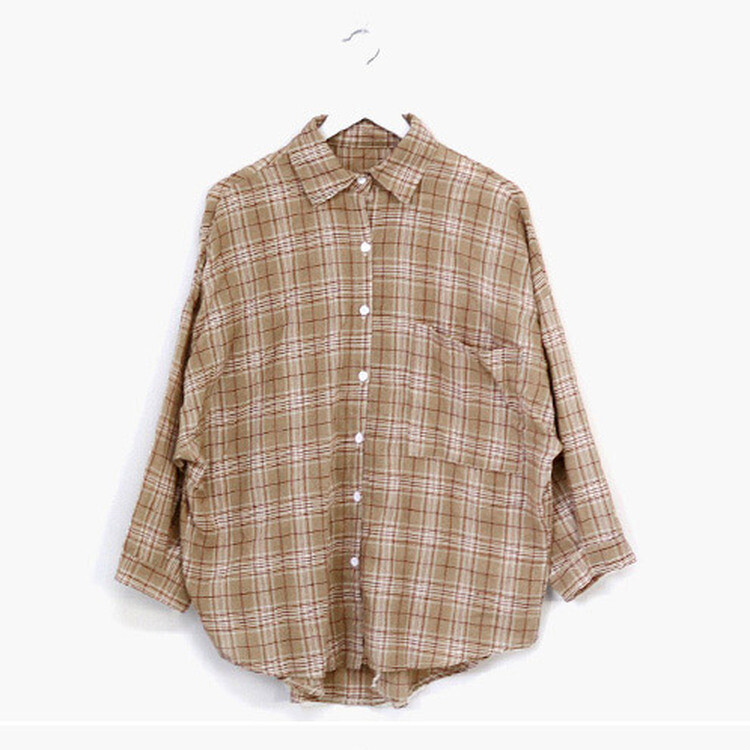 オーバーサイズチェックシャツ