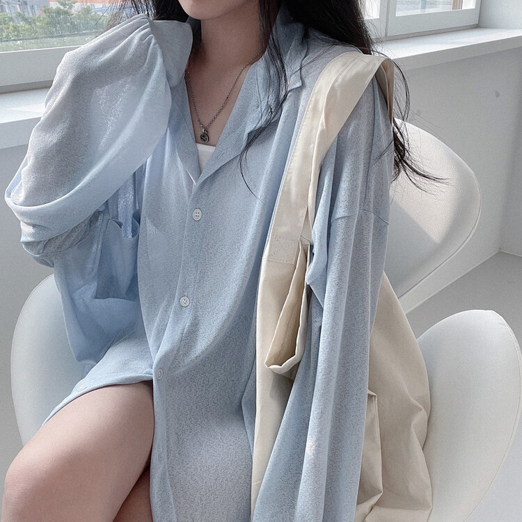 シースルーシャツ スカイブルー