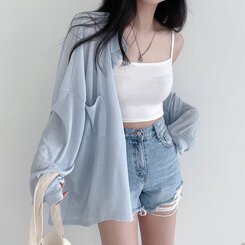 シースルーシャツ スカイブルー